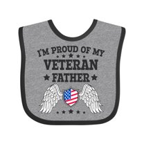 Inktastic I'm Proud of My Veteran Father with Shield Boys or Girls Baby Bib