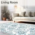 thumbnail image 2 of ODIKA 5'x7' Machine Washable Non-Slip Area Rug, Artisan Boho Mosaic Featuring Ornate Symmetrical Flourish High Traffic Rug, Blue, 552288, 2 of 7