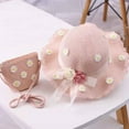thumbnail image 7 of Girls Sun Hat with Shoulder Bag Set Large Brim Flower Beach Summer Hat Straw Purse Beach Bag Cute Flower Summer Beach Cap, 7 of 7
