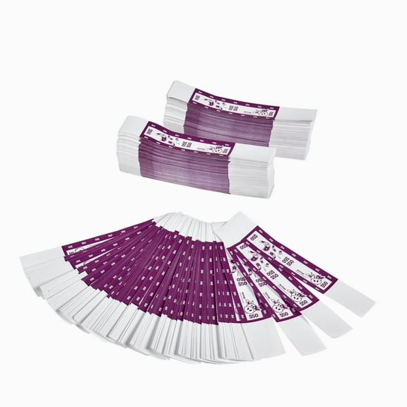 MOOLAH Self-Sealing Currency Bands, Deep Purple, $50.00, Pack of 1000 Straps