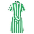 thumbnail image 5 of Sage Green And White Vertical Womens Shirt Dresses Women'S Short Sleeve Dress Turn-Down Collar Dress A Line Casuall Dress Oversize(XS-6XL), 5 of 7