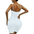 thumbnail image 6 of Qmyliery Women Spaghetti Strap Dress, Elegant Solid Color V-neck Sleeveless Backless Bodycon Dress for Summer Party, 6 of 7