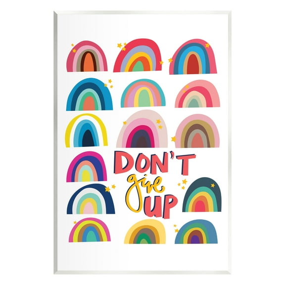 Stupell Industries Don't Give Up Rainbows Nature Painting Unframed Art Print Wall Art, 10 x 15