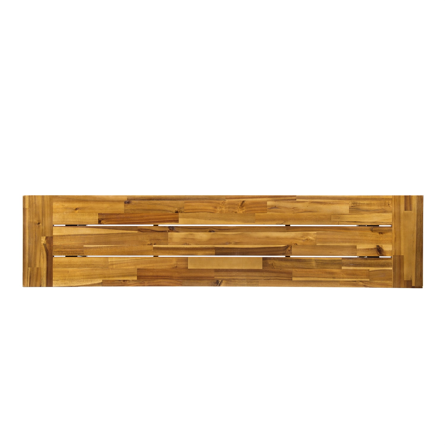 Kepooman Outdoor Acacia Wood Dining Bench, Patio Wooden Picnic Bench for Garden, Porch, Yard - Rustic Metal Kepooman Outdoor Acacia Wood Dining Bench, Patio Wooden Picnic Bench for Garden, Porch, Yard - Rustic Metal