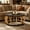 Black, variant on WanKaMom Round Wooden Coffee Table for Small Apartment, Rattan Wicker Side Table Set, Bohemian Style Open Frame Design, Solid Wood Legs, Lightweight & Easy Assembly