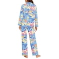 thumbnail image 6 of DISNIMO Palm Tree Print Women 2 Piece Pajama Sets Long Sleeve Sleepwear with Long Pants Button Down Nightwear Loungewear Casual Loose Lounge Sets, 2XL, 6 of 7