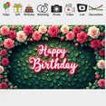 thumbnail image 7 of Floral Design Happy Birthday Banner Rose Pattern Garden Theme for Birthday Celebration Party Decoration Photography, 7 of 7