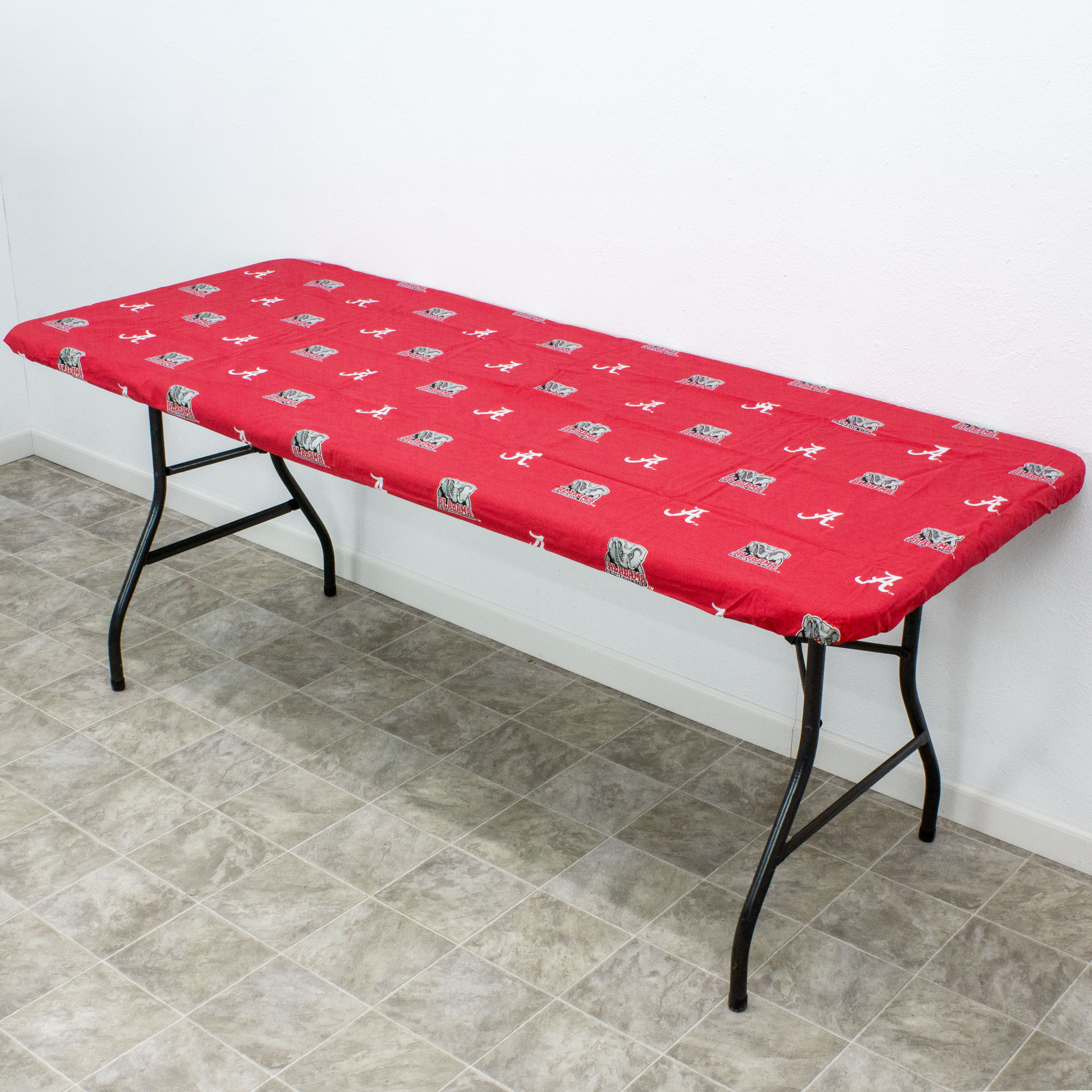 College Covers Alabama Crimson Tide Tailgate Fitted Tablecloth, 72" x 30", 6 ft Table Cover