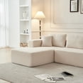 thumbnail image 6 of Youdao 104'' Modular Sectional Couch, Comfy Lambswool Fabric  L-Shape Sofa with Chaise Lounge, Modern Corner Sofa 5 Seater Sectional Sofa Couch For Living Room, Bedroom, Apartment, Beige, 6 of 9