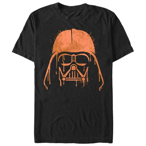 Men's Star Wars Halloween Vader Helmet Spray-Paint Graphic Tee Black 3X Large