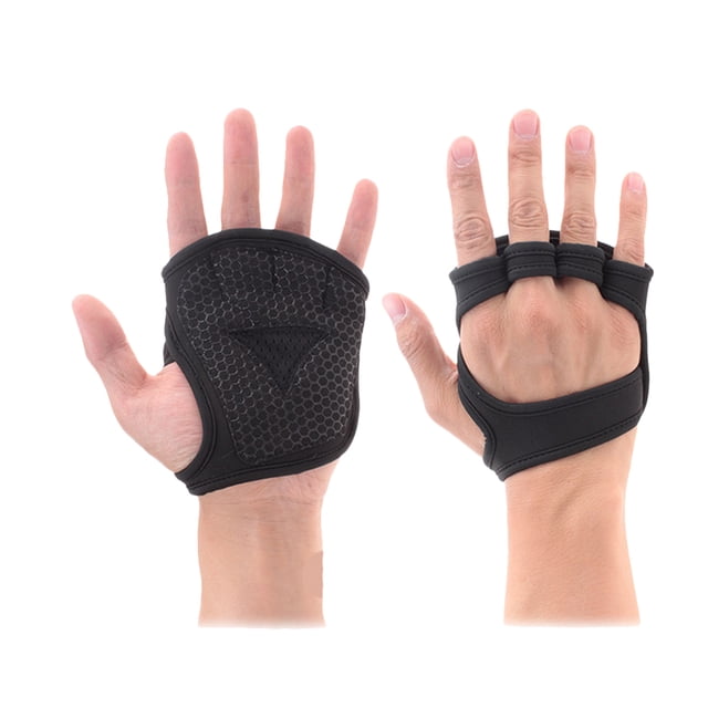 FELTECHELECTR Guantes ventilados para levantamiento de pesas, fitness, cross training, con palma antideslizante, ideales para dominadas y cross training (negro-M)