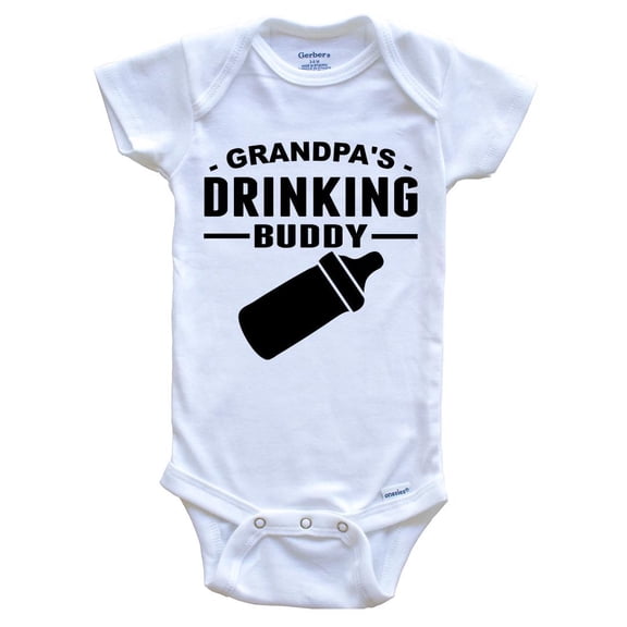 Grandpa's Drinking Buddy Cute Baby Bodysuit - Funny Baby Bodysuit for Grandchild