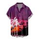 thumbnail image 1 of Camisas Para Hombre XXL Camisa hawaiana de manga corta para hombre, camisa con estampado 3D de solapa de primavera y verano, camiseta de moda (Purple, S), 1 of 3