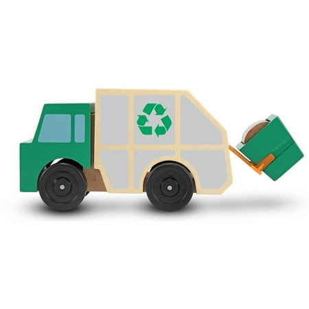 Melissa & Doug Garbage Truck Wooden Vehicle Toy (3 pcs)