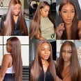 thumbnail image 7 of Dark Brown Straight Lace Front Wigs 13x4 Human Hair Lace Front Wigs for Black Women #4 Chocolate Brown Brazilian Remy Hair Lace Wig with Baby Hair, 7 of 7