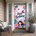 thumbnail image 3 of Happy Birthday Banner Floral Butterfly Design Backdrop Ideal for Party Celebrations Home Décor Photography Backdrop Spring Garden Wall Background, 3 of 4