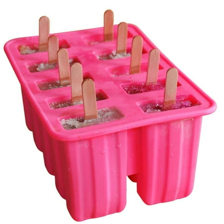 

10 Cavity Popsicle Mold Reusable Summer Silicone Popsicle Maker B