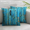 thumbnail image 3 of PHYHOO Blue Short Plush Pillow Covers Vintage Rural Farm Wood Board Square Pillow Case for Bedroom, Sofa, Car Decoration Both Sides, 3 of 5