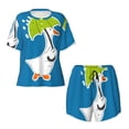 thumbnail image 4 of Picia Goose Holding an Umbrella Pajamas Sets for Women Soft Short-Sleeved Pjs with Lounge Shorts Two Piece Sleepwear-3X-Large, 4 of 9