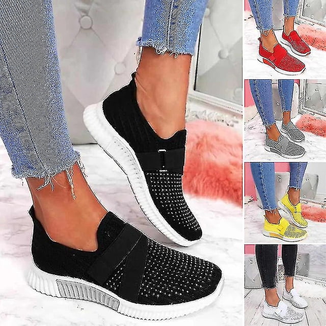 Slip-on Shoes With Orthopedic Sole Women's Fashion Sneakers Platform Sneaker For Women Walking Shoesblack-35