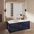 thumbnail image 2 of Geneva 48 in. W Navy Blue Bath Vanity and White Quartz Top, 2 of 11