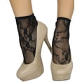 thumbnail image 4 of ToBeInStyle Women's Floral Lace Ankle High Socks - Black, 4 of 5