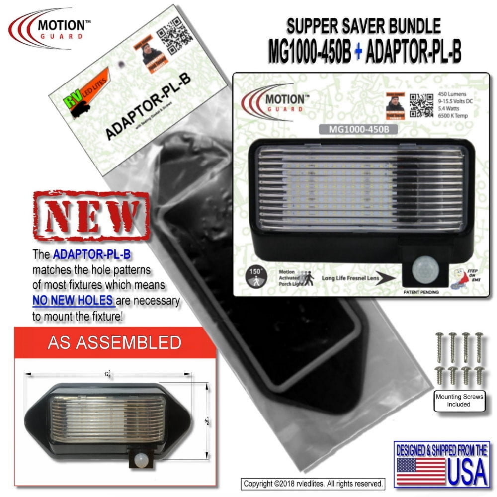 MG1000450BA, 12 Volt Exterior Motion Sensor RV LED Porch Utility