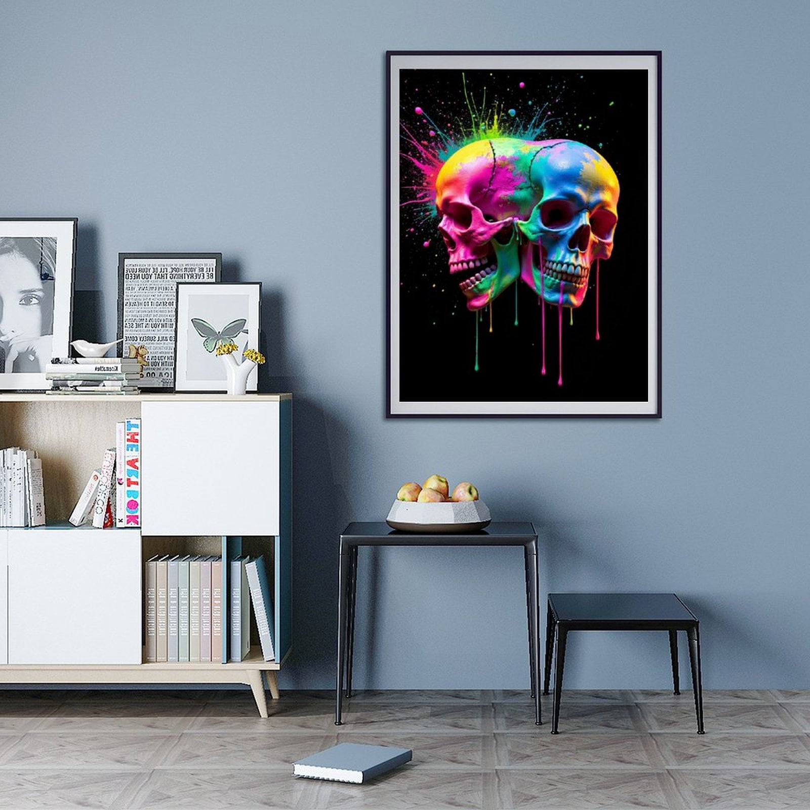 Diamond Art Kits for Adults - 5d Colorful Dual Skull Art Diamond Painting for Adults, Diamond Art for Adults Beginners, Diamond Painting Kits for Adults for Home Wall Decor