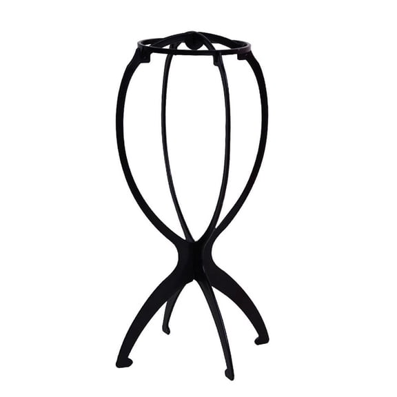 Wig Stand, Stylish Plastic Folding Wig Holder for Washing Drying, Lightweight Stable Wig Head Mannequin for Hair Hat Storage Display