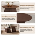 thumbnail image 6 of Nesting Coffee Table Set with Walnut Finish - Round Side Tables, 6 of 10