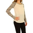 thumbnail image 2 of Aeropostale Womens Floral Raglan Graphic T-Shirt, Off-White, Juniors, Small, 2 of 4
