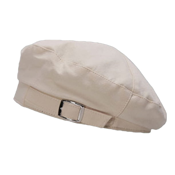 Qarigey Gorro de invierno ligero, agradable a la piel, transpirable, boina, elegante, de algodón, Vintage, informal, para mujer, gorros Sombreros Beige