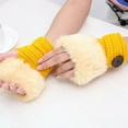 thumbnail image 4 of Ruanlalo Gloves,1 Pair Women Gloves Solid Color Warm Autumn Winter Knitted Wrist Length Gloves for Outdoor, 4 of 6