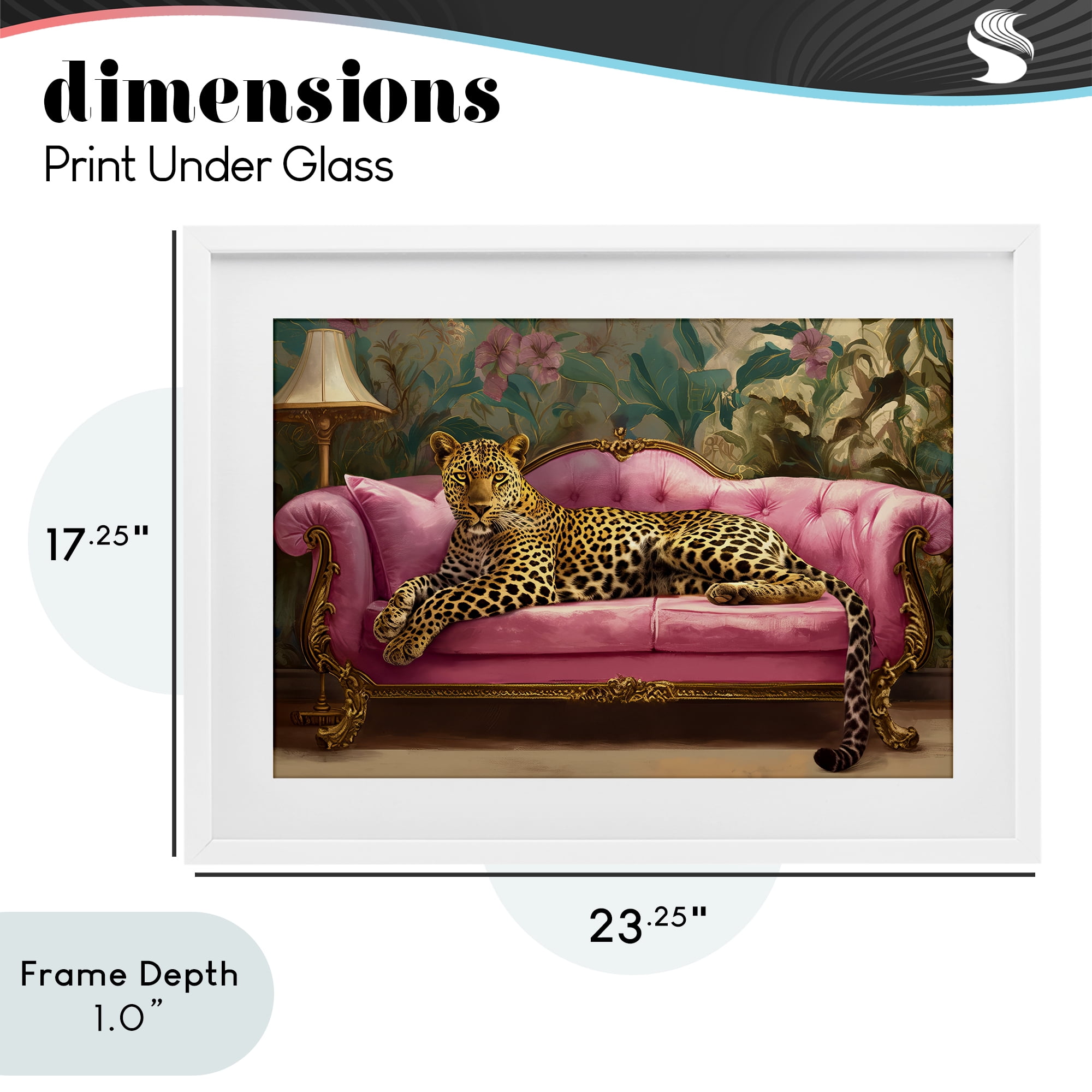 Stupell Industries Exotic Lounging Leopard White Framed Print Under Glass, design by Tina LeCour