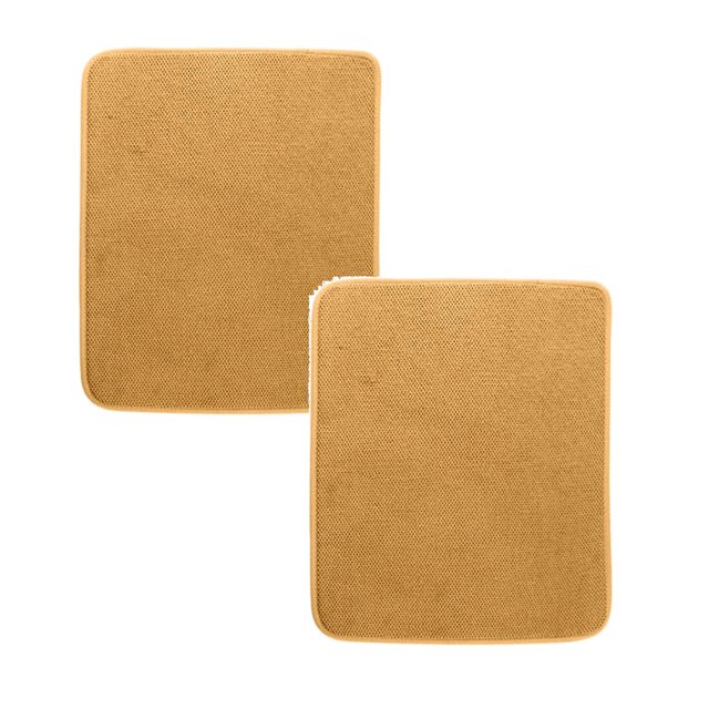 Oleegame 2PC Placemat Microfiber Water Absorption Quick Drying Table Mat Household Kitchen Ware Drain Drying Pad Pan Bowl Cup Butterfly Dry Matter Pad Cup Mat Yellow