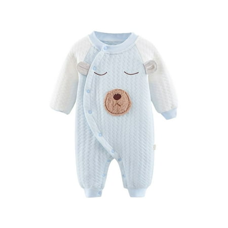 

Odeerbi Baby Boys Girls Clothes Baby Jumpsuit Romper Children s Fall Winter Cotton Warm Jumpsuit Newborn Crawling Children Clothes Newborn Jumpsuit Blue 0-2 Months