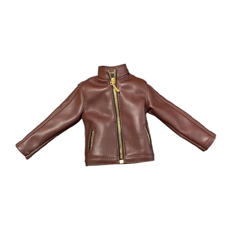 MERIGLARE 1/6 PU Leather Jacket, Miniature Costume, Stylish Retro Fancy Dress for 12'' Male Dolls, Figure, Accessories Costume red