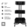 thumbnail image 2 of Carrito Organizador Carro Auxiliar Con Ruedas Estanteria Negro Malubero Malu1473, 2 of 3