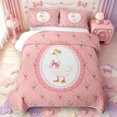 thumbnail image 2 of Manfei Cute Animals Goose Twin Quilt Set,Cute Flowers Blossom Twin Coverlet Set,3-Piece,1 Bedspread and 1 Pillowcase, 2 of 7