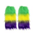 thumbnail image 2 of QIUOMBBP Womens Fuzzy Faux Fur Leg Warmers Mardi Gras Warm Legwarmers Carnival Party Dance Socks Accessories, 2 of 3
