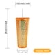 thumbnail image 2 of Vaso Textura cadena doble pared 700 ml con popote Tornasol Naranja, 2 of 5
