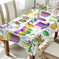 thumbnail image 4 of Coolnut Mardi Gras Rectangle Tablecloth Spill-Proof Polyester Table Cloth Table Cover for Kitchen Dining Picnic Holiday Party Decoration,60"x90", 4 of 7
