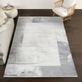 thumbnail image 3 of Grey Geometric Area Rugs for Living Room Washable Rugs Boho Moroccan Area Rug Soft Neutral Geometric Bohemian Carpet Distressed Indoor Rug for Bedroom Dining Room Office Foldable Nonslip Rug, 3 of 9