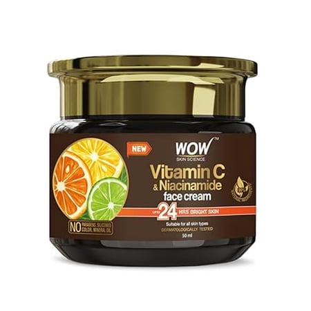WOW Skin Science Vitamin C Face Cream - Oil Free, Quick Absorbing - For All Skin Types - No Parabens, Silicones, Color, Mineral Oil & Synthetic Fragrance, 50 ml