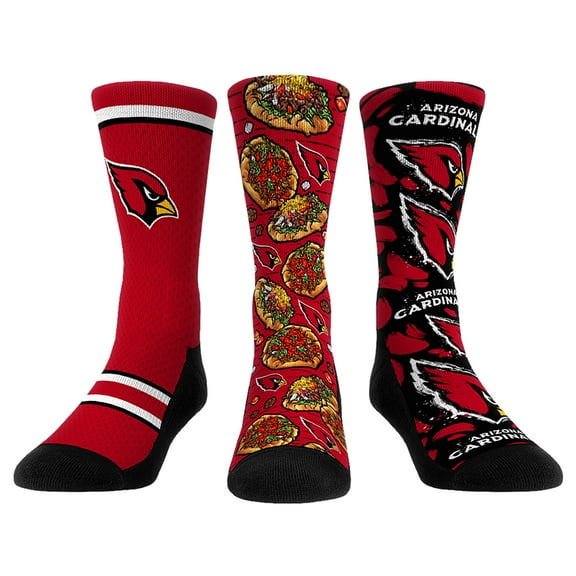 Unisex Rock Em Socks  Arizona Cardinals Fan Favorite Three-Pack Crew Sock Set