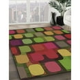 thumbnail image 3 of Ahgly Company Machine Washable Indoor Square Transitional Saffron Red Area Rugs, 3' Square, 3 of 7