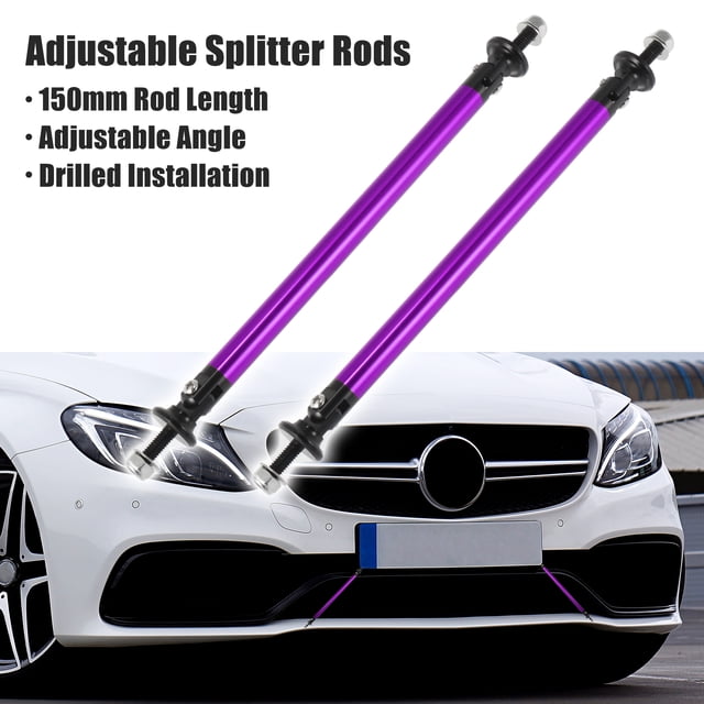 Unique Bargains 2pcs 150mm 5.91' Car Splitter Support Rods Adjustable Front Rear Bumper Lip Splitter Strut Rod Tie Support Bars Black