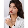 thumbnail image 5 of 1 Set Fashionable Simple 925 Sterling Silver Safety Pin Shaped Necklace & Bracelet, Suitable For Women's Daily Wear, 5 of 5