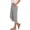 #0088-Gray, variant on Womens Casual Cropped Pants, Solid Linen Blend Pleated Trousers, Elastic High Waist with Pockets, Loose Comfy Capris Gift