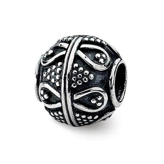 The Black Bow Sterling Silver Antiqued Textured Infinity Design Bead Charm